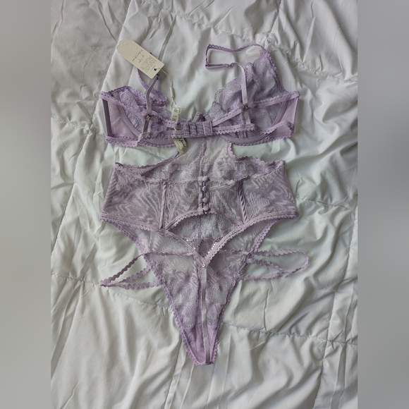 For Love And Lemons Elegant Lace Lingerie Set in Lavender - Picture 8 of 8
